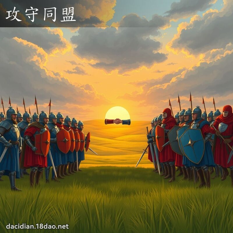 攻守同盟 - 国语大辞典配图