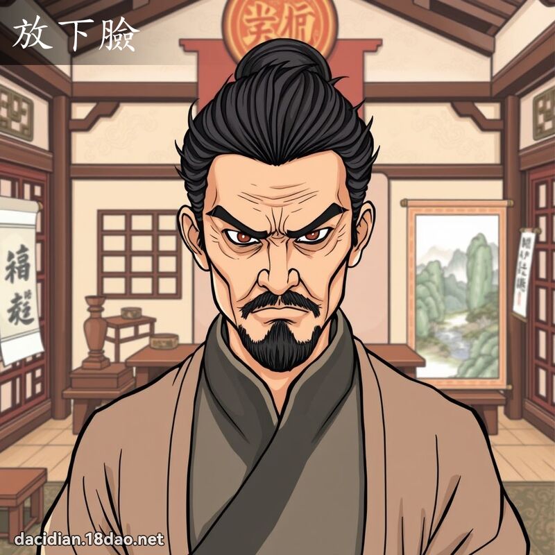 放下臉 - 國語大辭典配圖