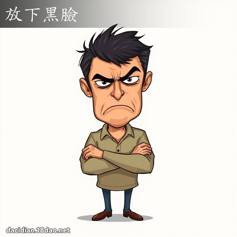 放下黑臉 - 國語大辭典配圖