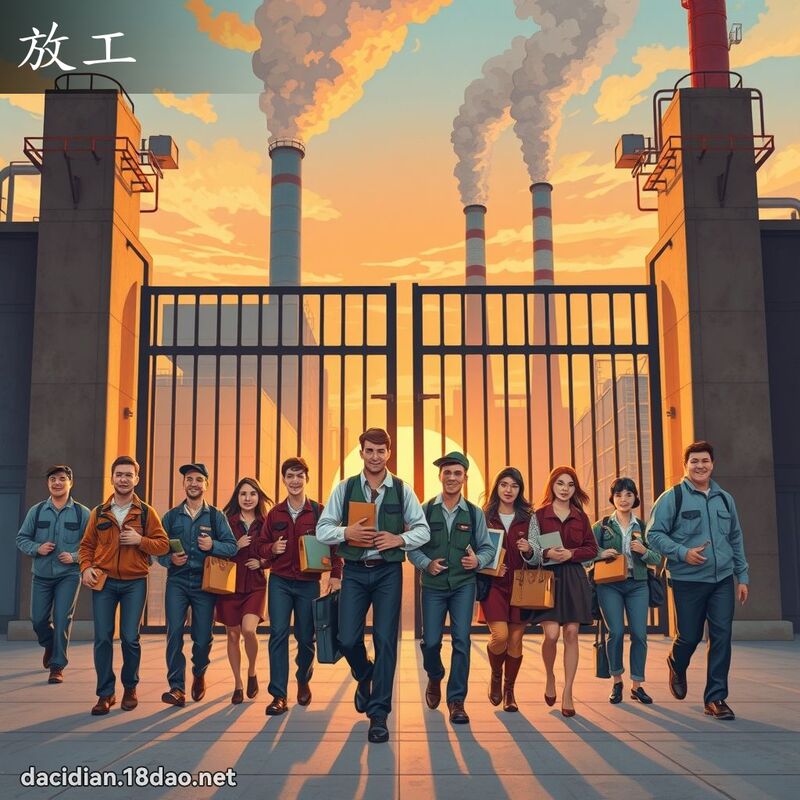 放工 - 国语大辞典配图