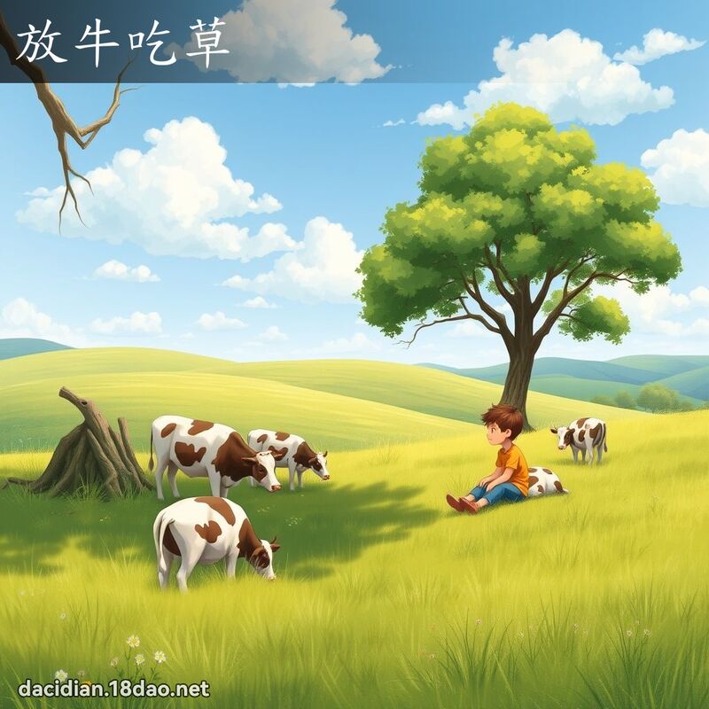 放牛吃草 - 國語大辭典配圖