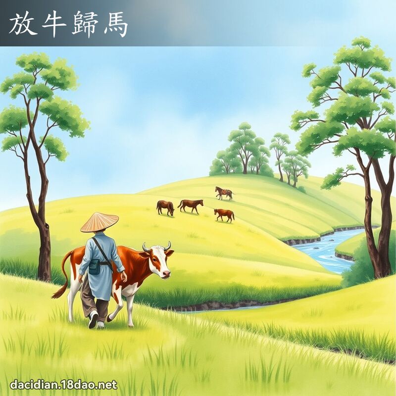 放牛歸馬 - 國語大辭典配圖