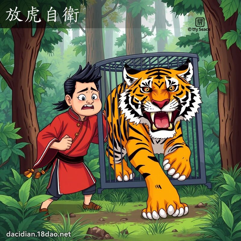 放虎自衛 - 國語大辭典配圖
