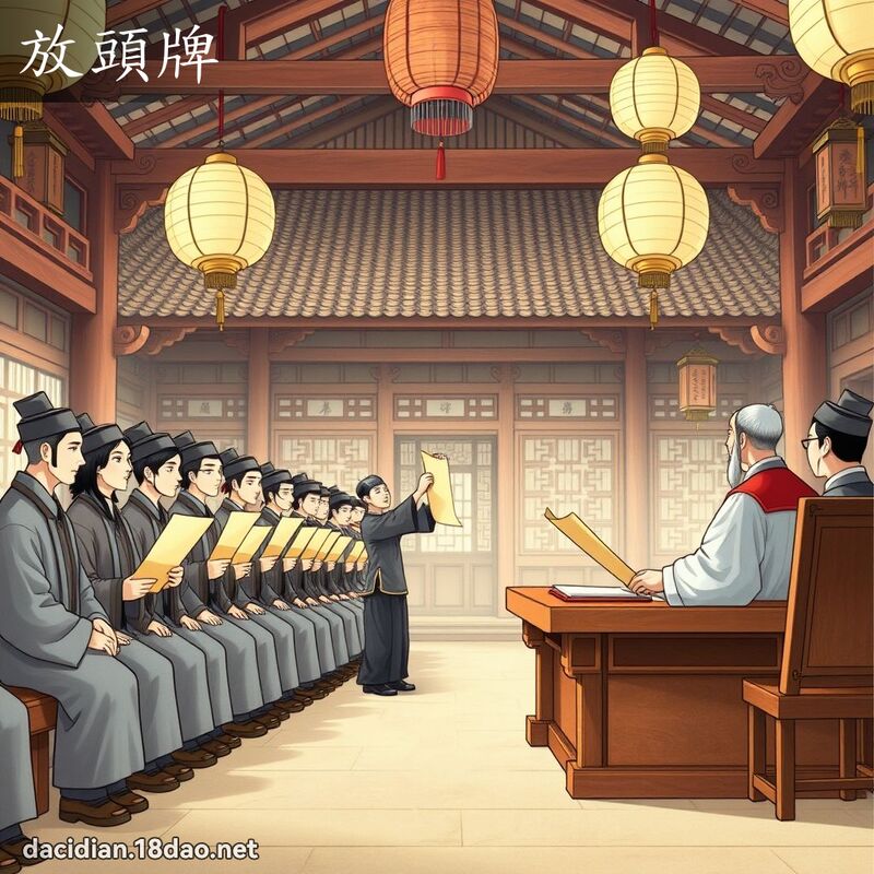 放头牌 - 国语大辞典配图
