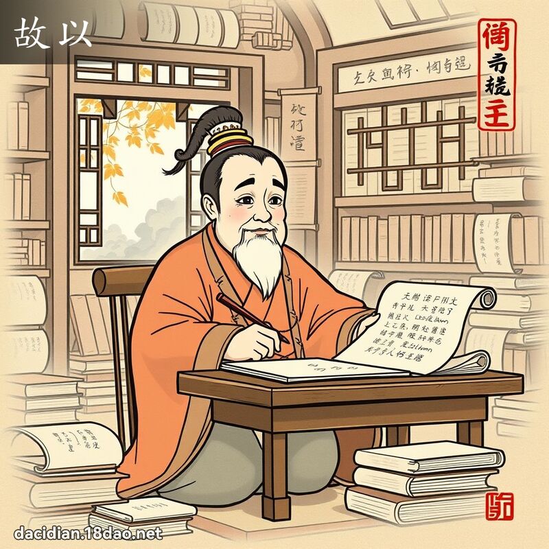故以 - 国语大辞典配图
