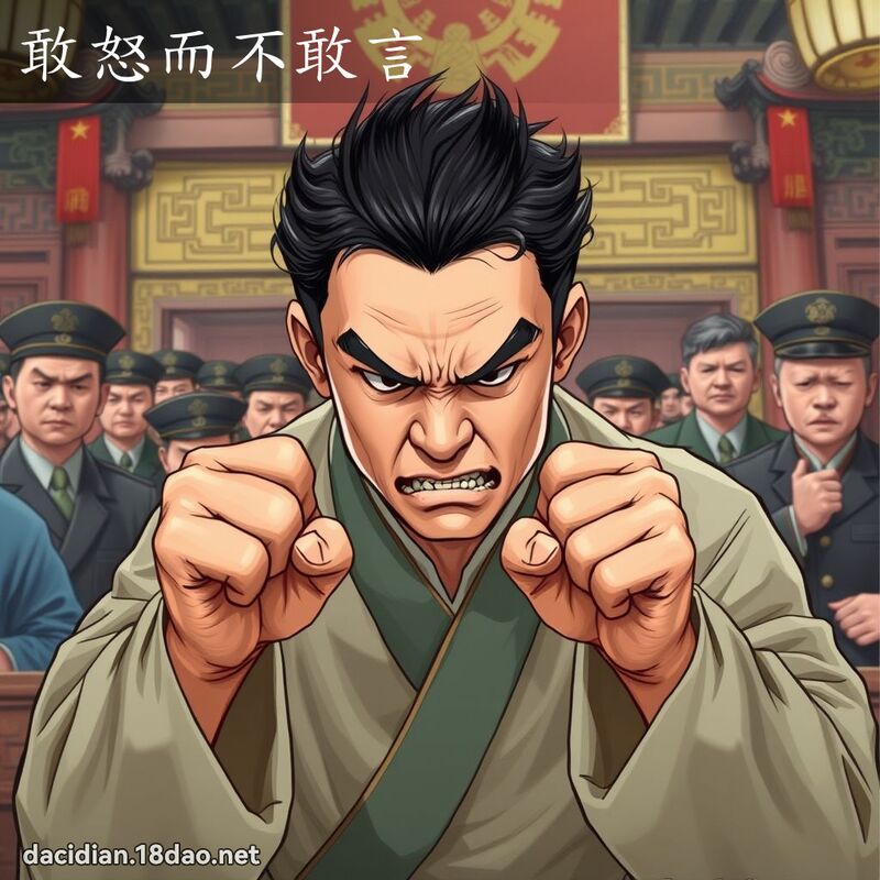 敢怒而不敢言 - 國語大辭典配圖