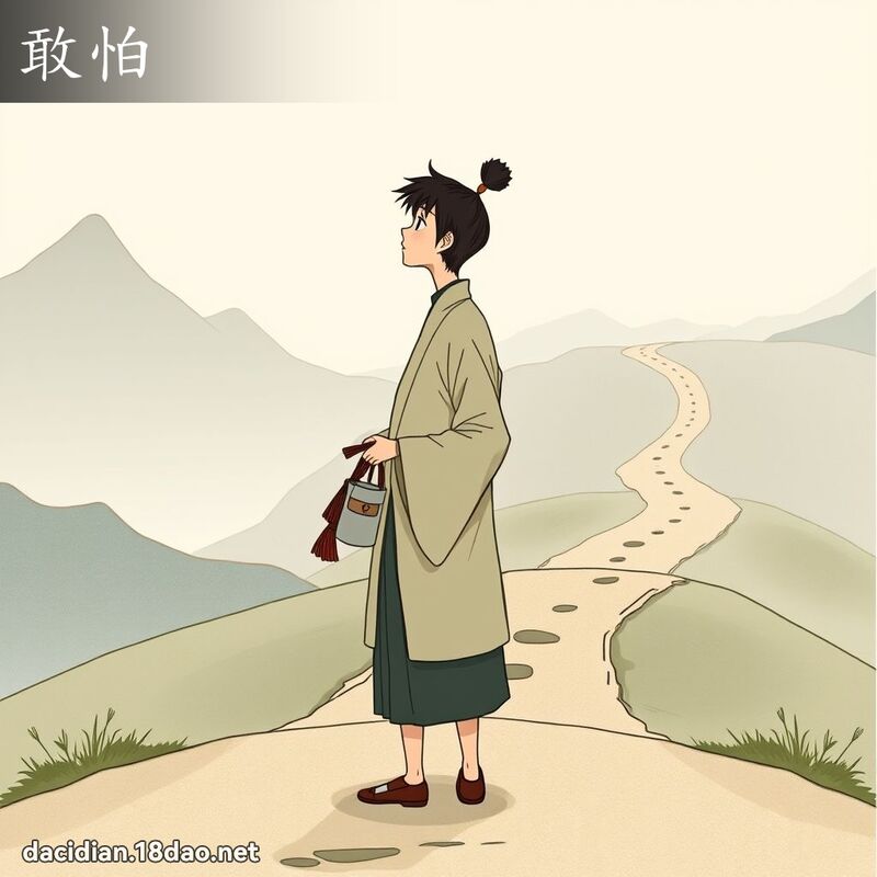 敢怕 - 國語大辭典配圖
