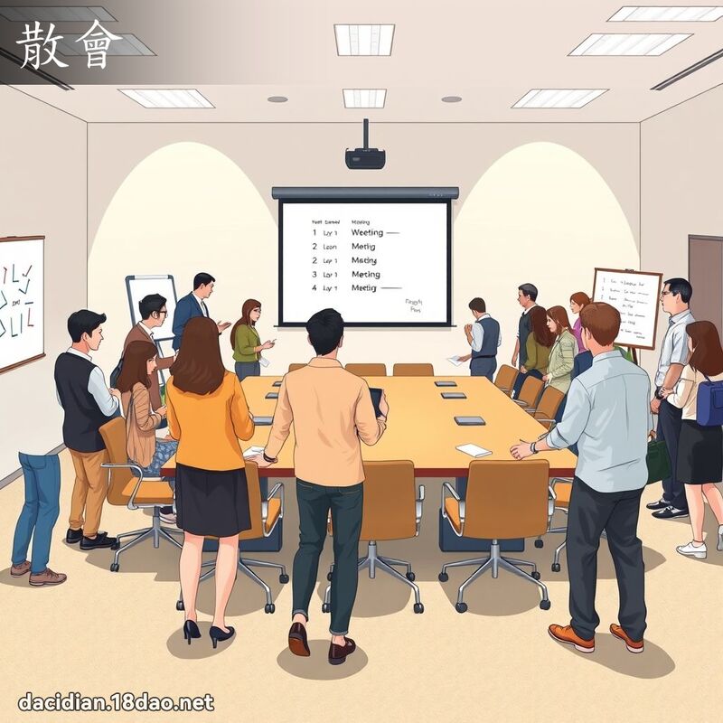 散會 - 國語大辭典配圖