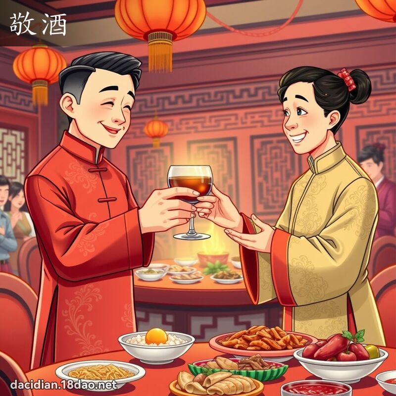 敬酒 - 國語大辭典配圖