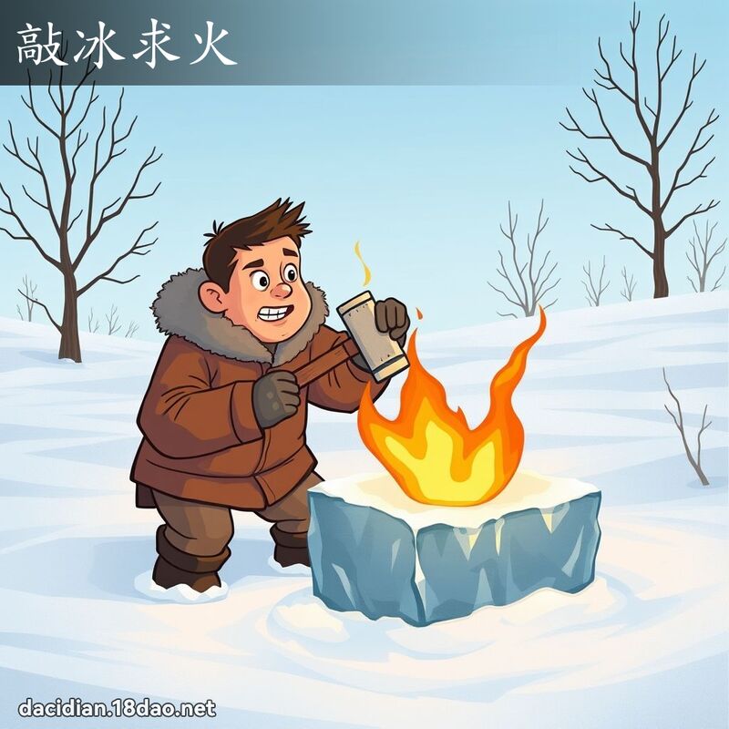敲冰求火 - 國語大辭典配圖
