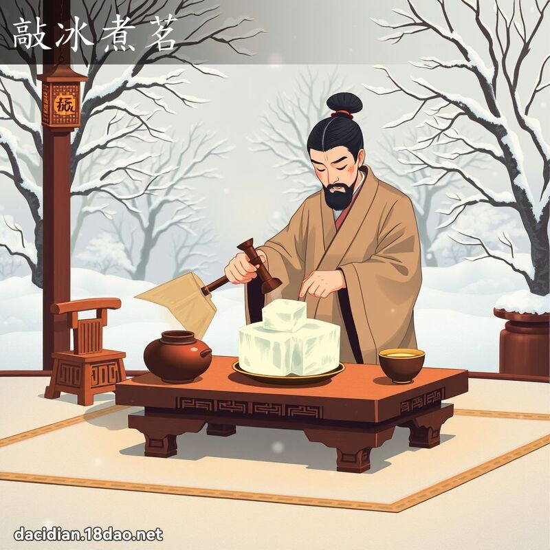 敲冰煮茗 - 国语大辞典配图