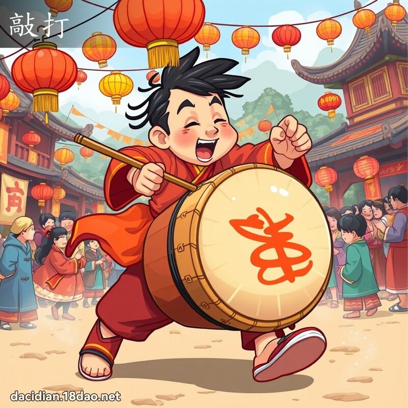 敲打 - 国语大辞典配图
