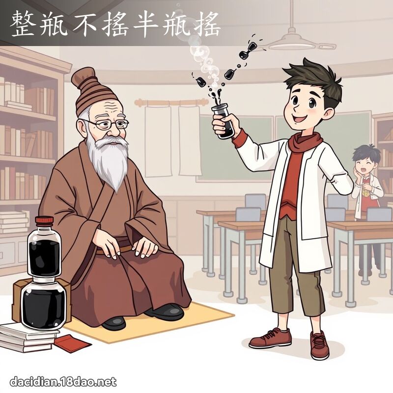 整瓶不摇半瓶摇 - 国语大辞典配图