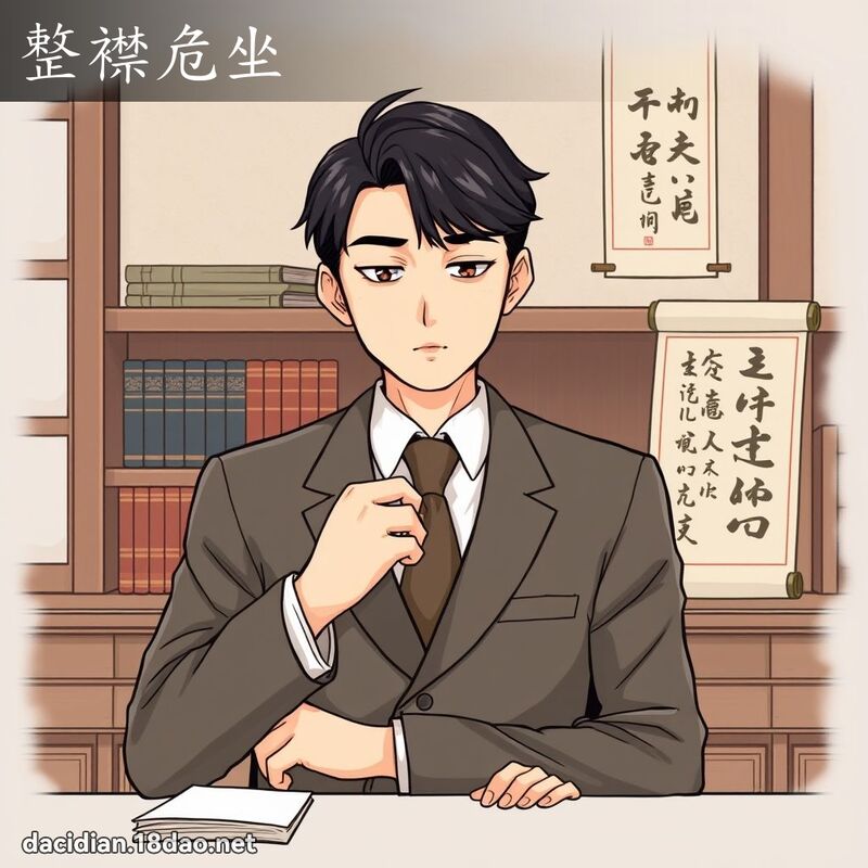 整襟危坐 - 国语大辞典配图