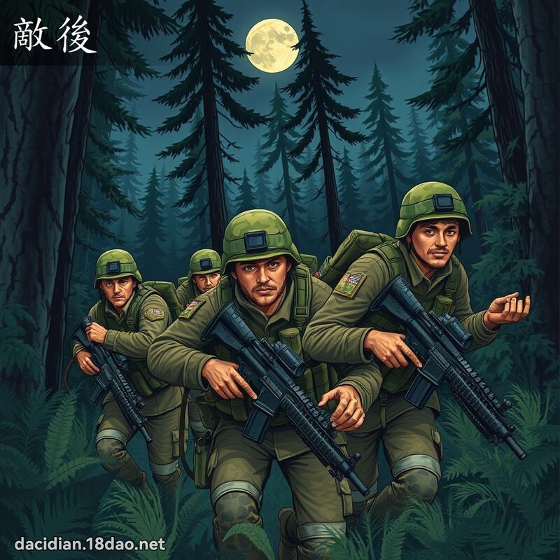 敌后 - 国语大辞典配图