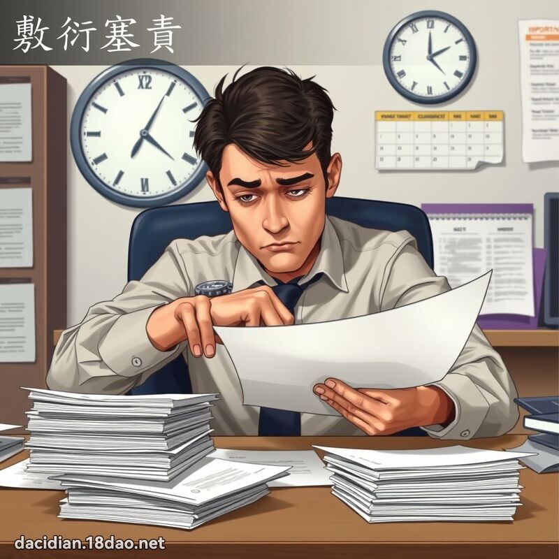 敷衍塞责 - 国语大辞典配图