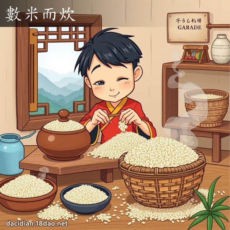 数米而炊 - 国语大辞典配图