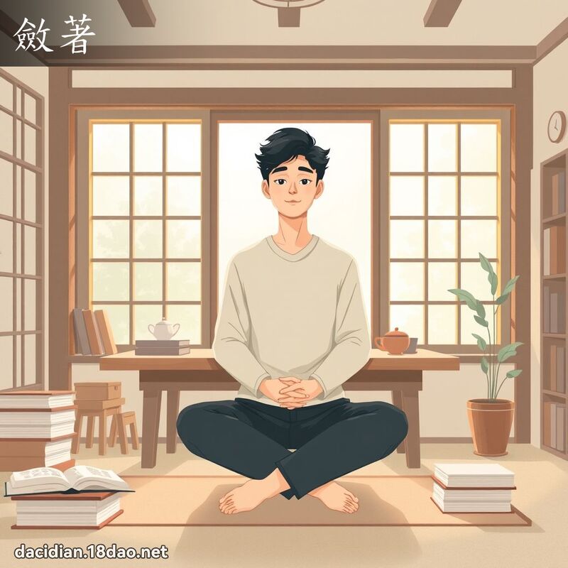 敛著 - 国语大辞典配图