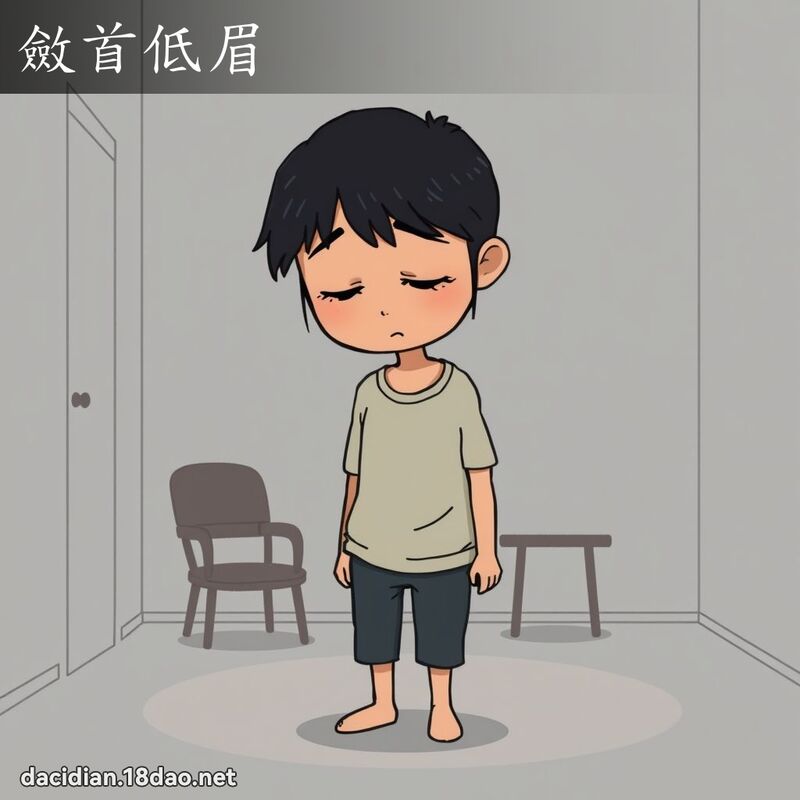 敛首低眉 - 国语大辞典配图