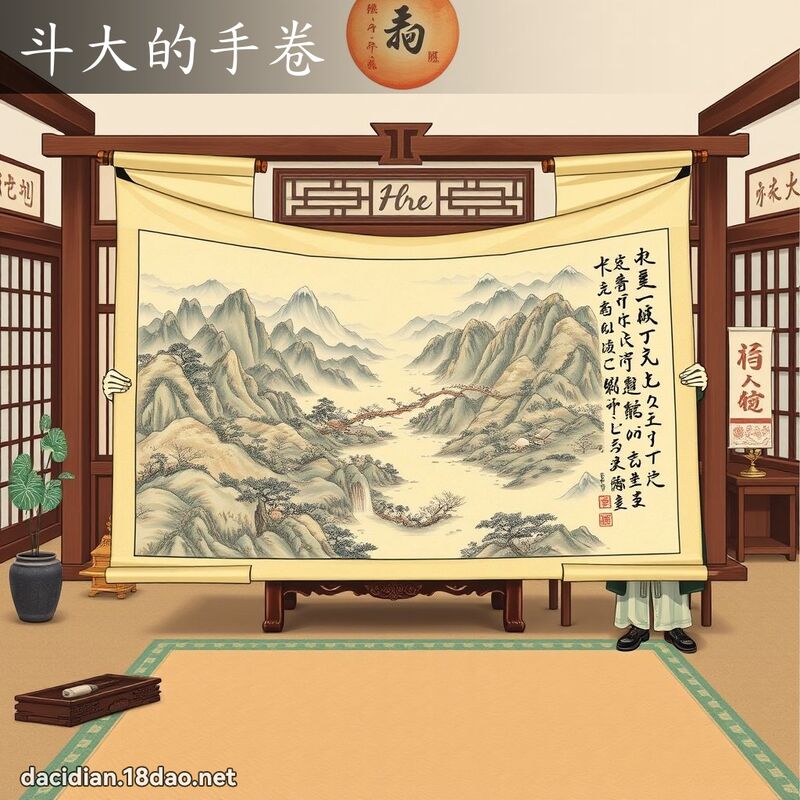 斗大的手卷 - 国语大辞典配图