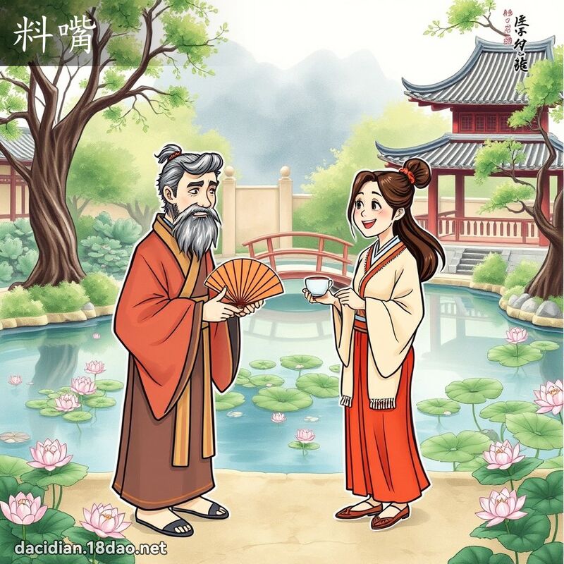 料嘴 - 国语大辞典配图