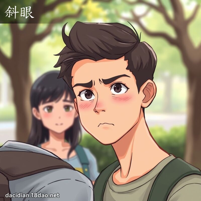 斜眼 - 國語大辭典配圖