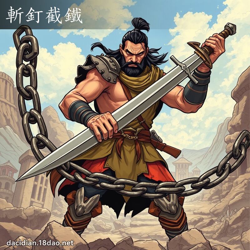 斩钉截铁 - 国语大辞典配图