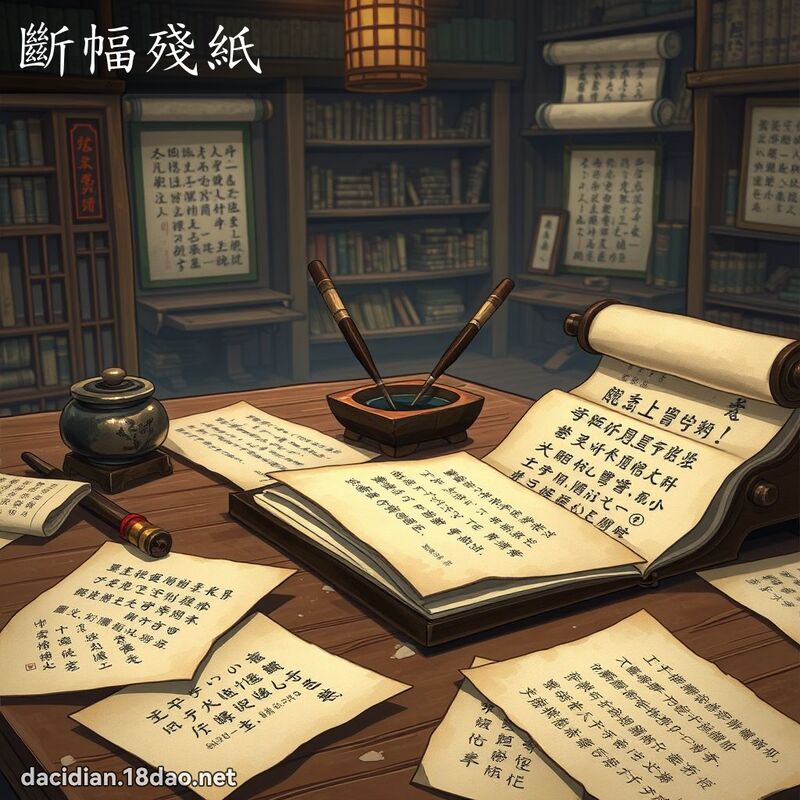斷幅殘紙 - 國語大辭典配圖