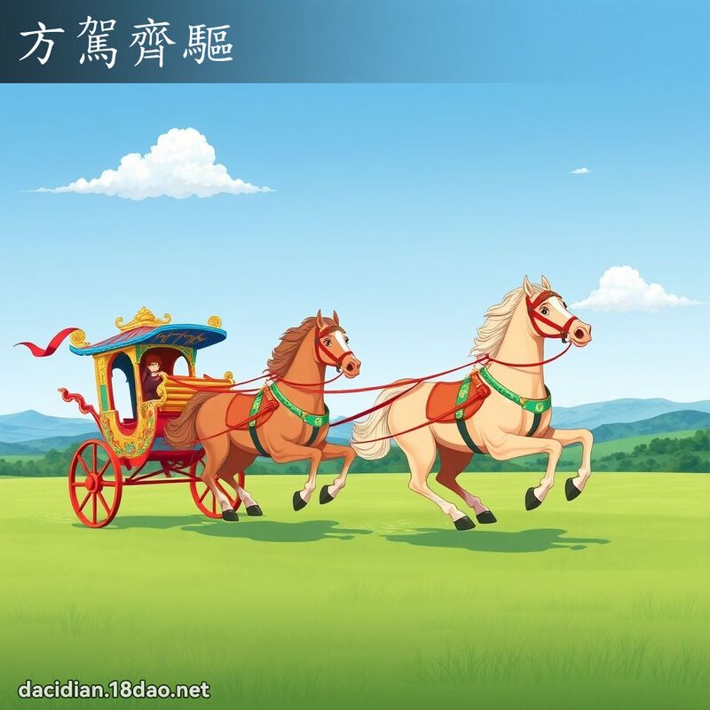 方驾齐驱 - 国语大辞典配图