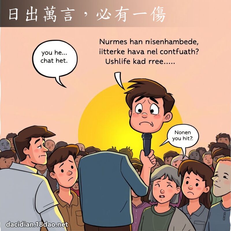日出万言，必有一伤 - 国语大辞典配图