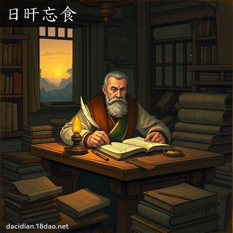 日旰忘食 - 國語大辭典配圖