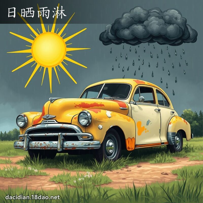 日晒雨淋 - 国语大辞典配图