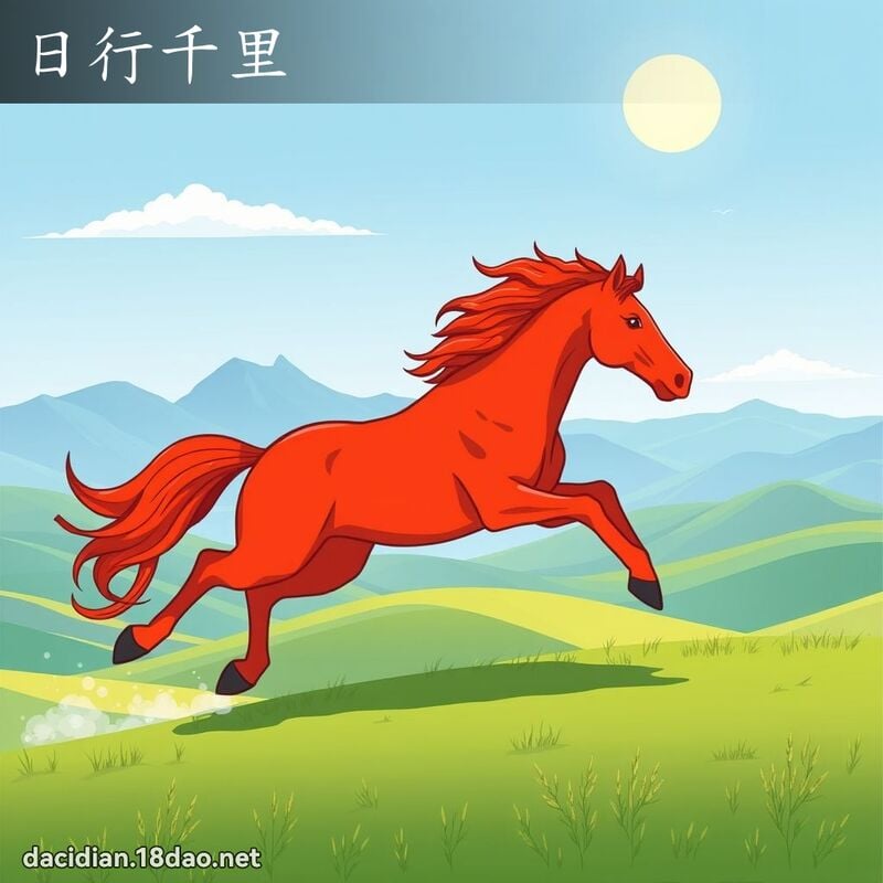 日行千里 - 國語大辭典配圖
