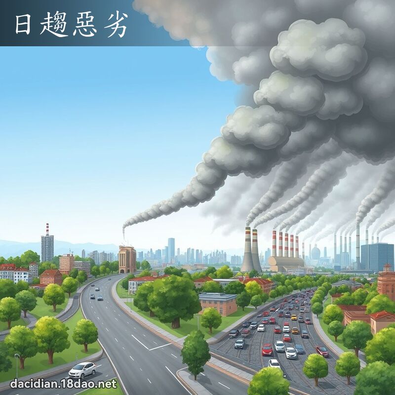 日趨惡劣 - 國語大辭典配圖