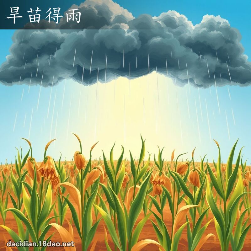旱苗得雨 - 國語大辭典配圖