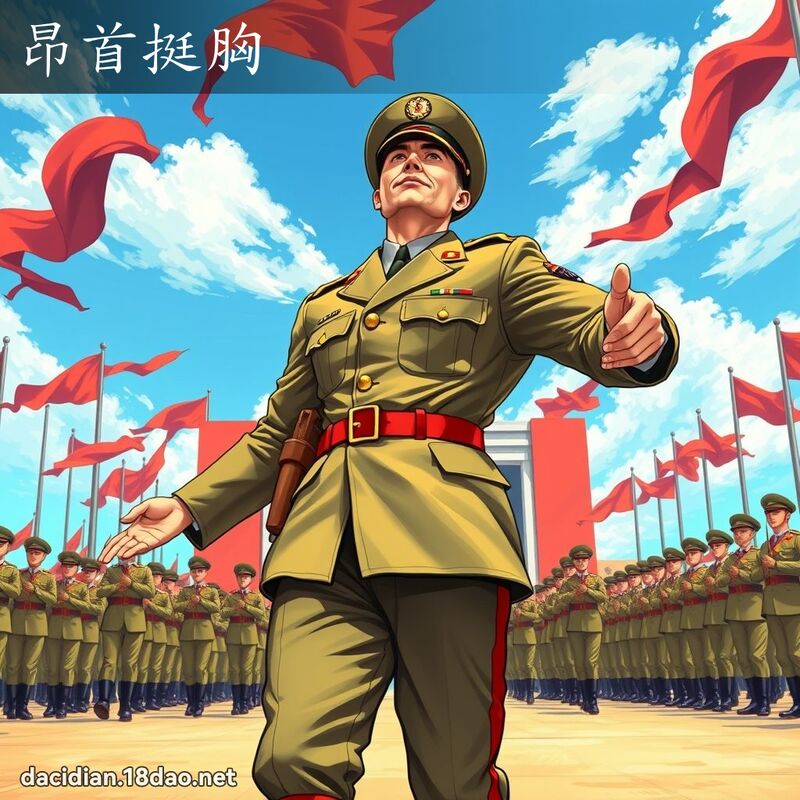 昂首挺胸 - 國語大辭典配圖