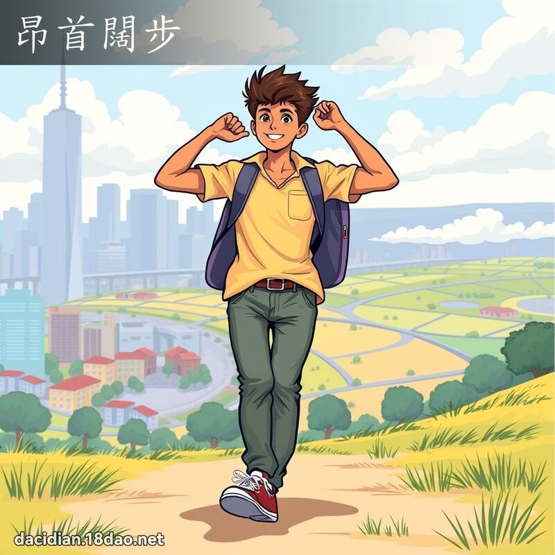 昂首闊步 - 國語大辭典配圖