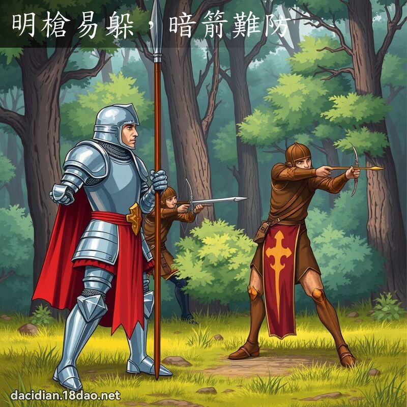 明枪易躲，暗箭难防 - 国语大辞典配图