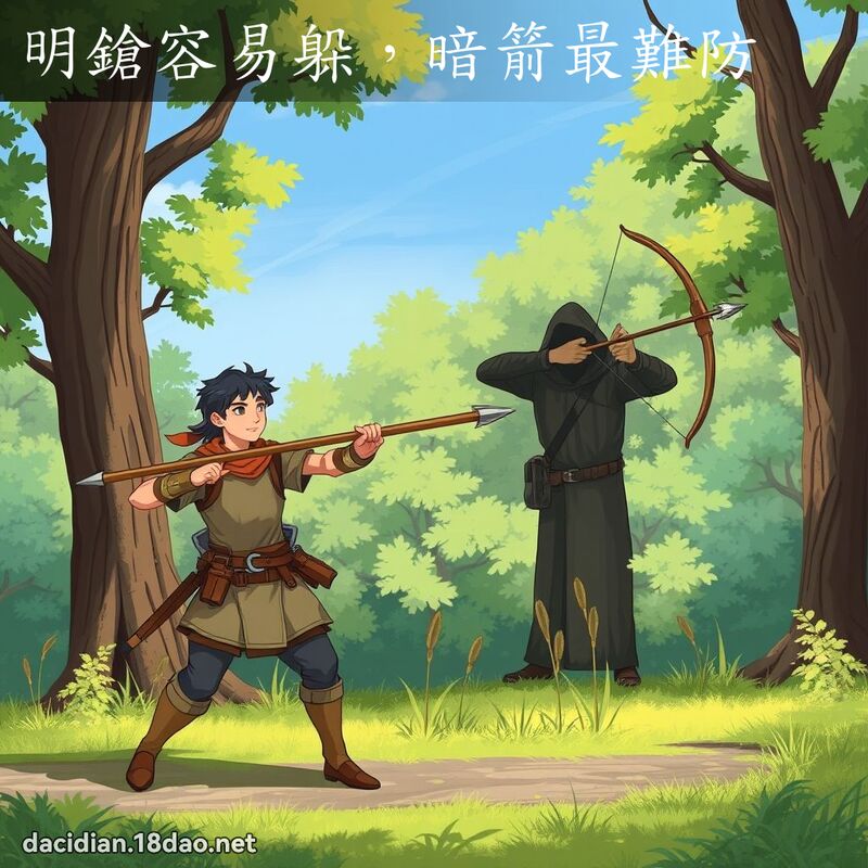 明鎗容易躲，暗箭最難防 - 國語大辭典配圖