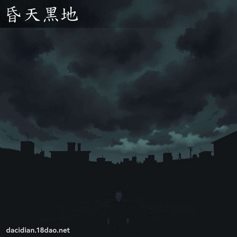 昏天黑地 - 國語大辭典配圖