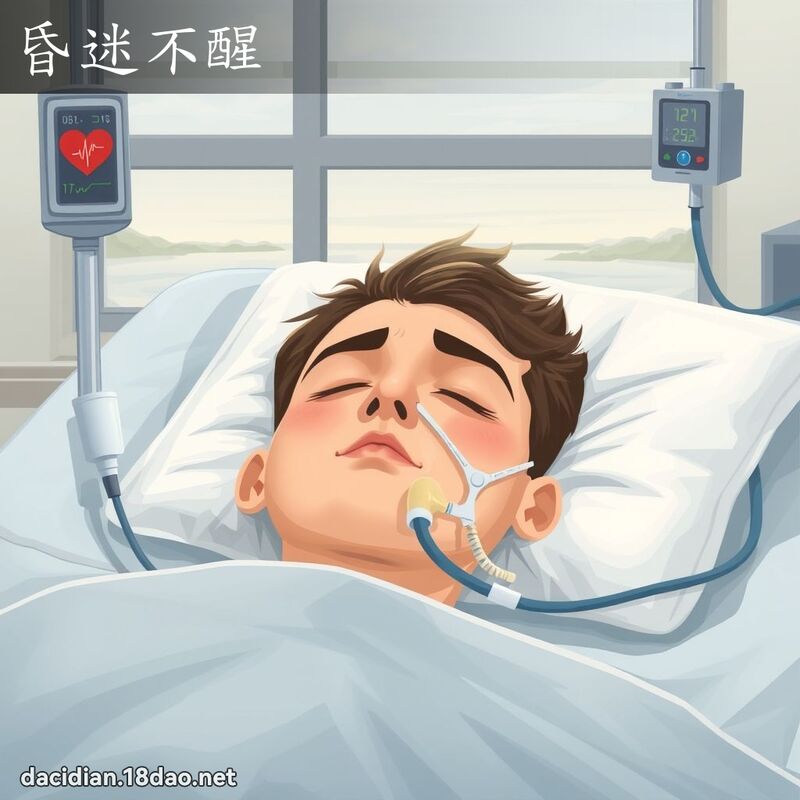 昏迷不醒 - 国语大辞典配图