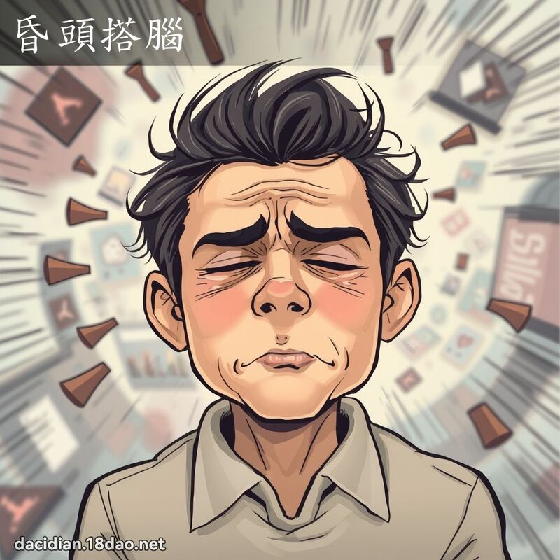 昏頭搭腦 - 國語大辭典配圖