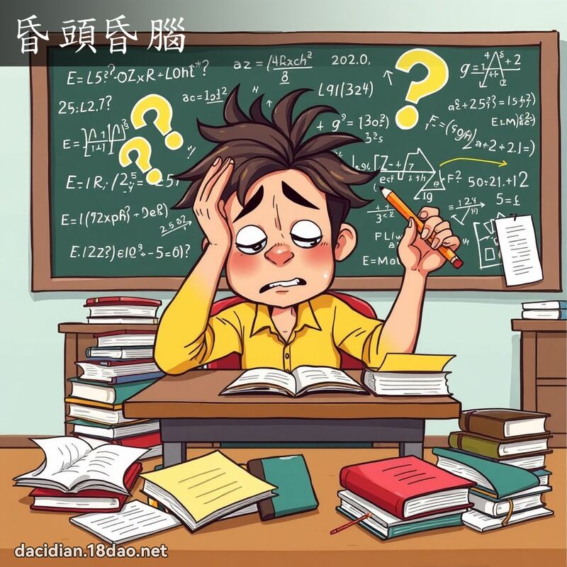 昏頭昏腦 - 國語大辭典配圖