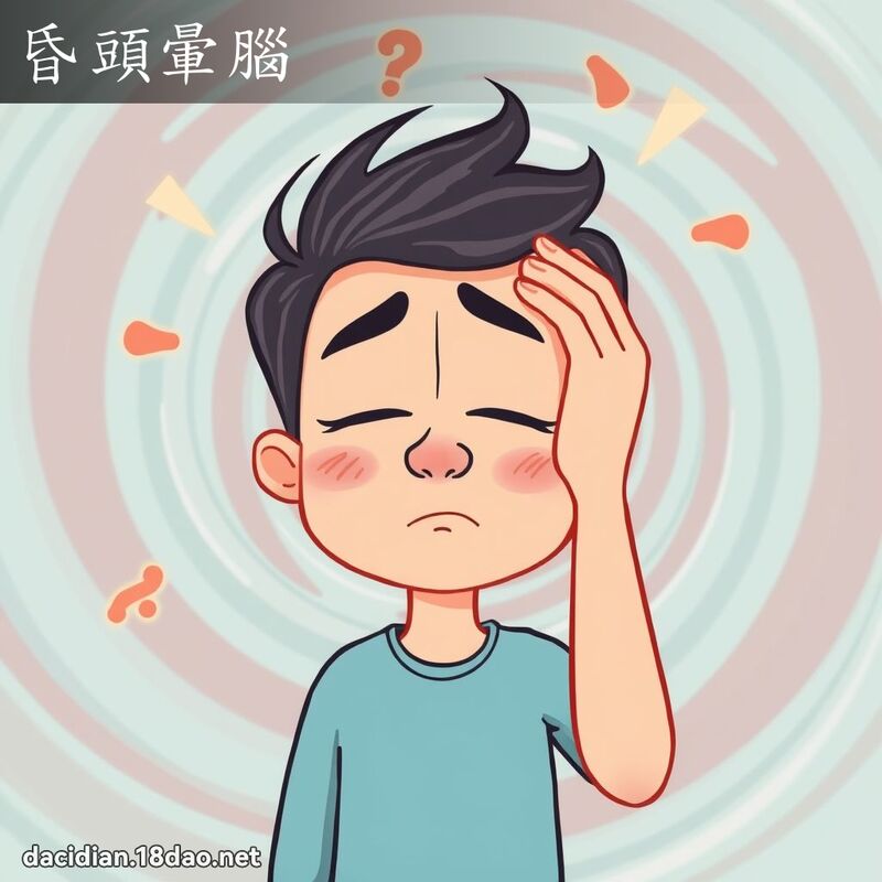 昏頭暈腦 - 國語大辭典配圖