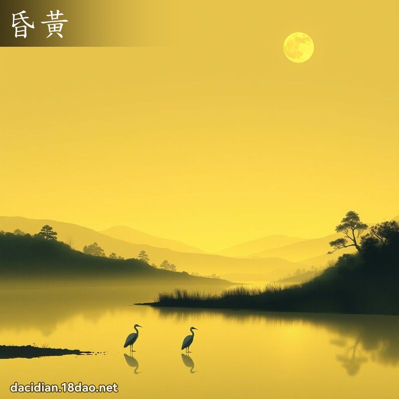 昏黃 - 國語大辭典配圖