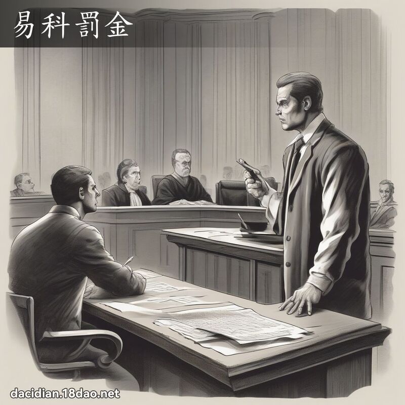 易科罰金 - 國語大辭典配圖
