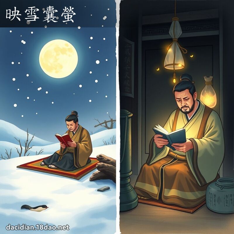 映雪囊螢 - 國語大辭典配圖