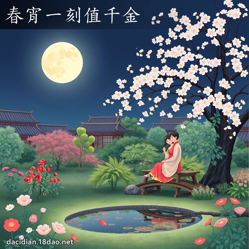 春宵一刻值千金 - 国语大辞典配图