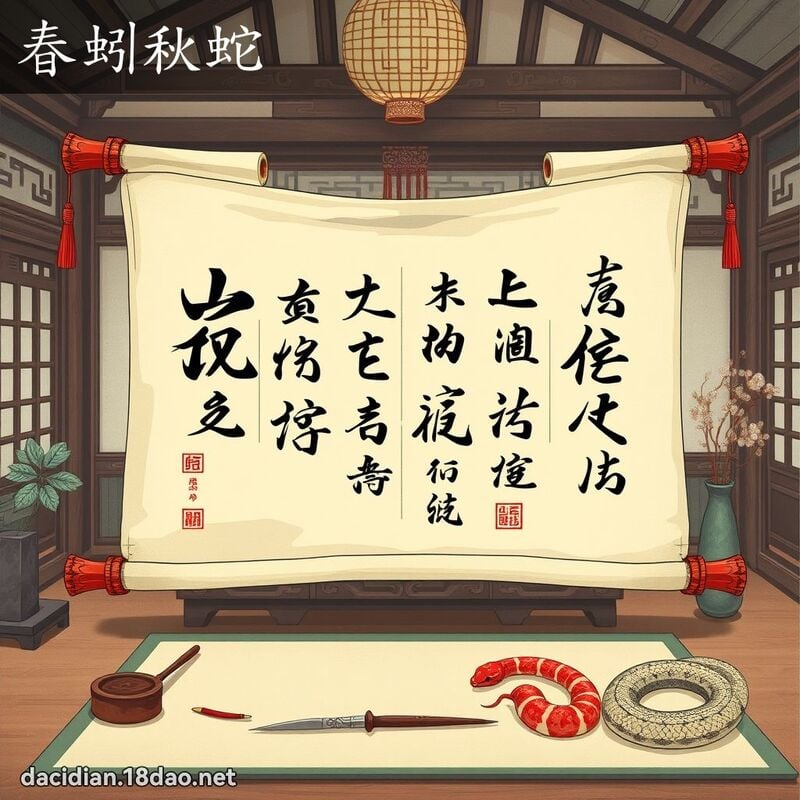 春蚓秋蛇 - 國語大辭典配圖