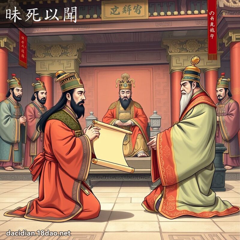 昧死以闻 - 国语大辞典配图